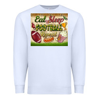 White eat sleep football repeat tumbler Premium Sweatshirt - BundleAndBundleShop