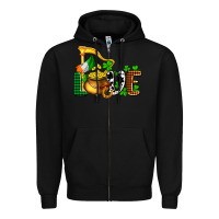 Black St. Patrick's Love and golds Zipper Hoodie - OliviaCreatesArt