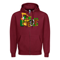 Burgundy St. Patrick's Love and golds Zipper Hoodie - OliviaCreatesArt