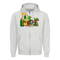 Dove Grey St. Patrick's Love and golds Zipper Hoodie - OliviaCreatesArt