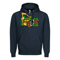 Navy St. Patrick's Love and golds Zipper Hoodie - OliviaCreatesArt