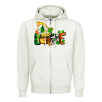 Oatmeal Heather St. Patrick's Love and golds Zipper Hoodie - OliviaCreatesArt