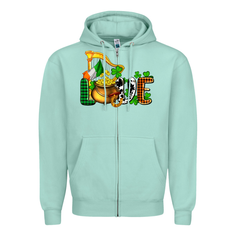 St. Patrick's Love And Golds Zipper Hoodie by OliviaCreatesArt | Teevron