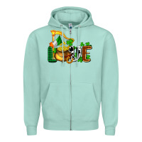 Seafoam St. Patrick's Love and golds Zipper Hoodie - OliviaCreatesArt