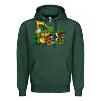 Sports Green St. Patrick's Love and golds Zipper Hoodie - OliviaCreatesArt