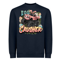 Navy Egg crusher Easter truck Easter Day Heavyweight Sweatshirt - HowdyJamesFarm