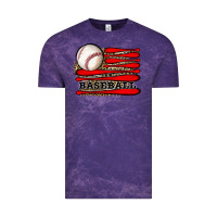 Cloud Purple leopard baseball flag Vintage Tee - JahusDesignShop