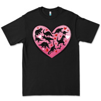 Black dinosaur valentine heart Premium Tee - MaliasSmallBusiness
