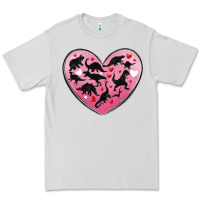 Dove Grey dinosaur valentine heart Premium Tee - MaliasSmallBusiness
