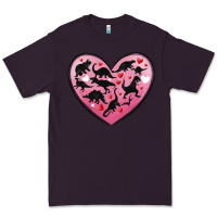 Plum dinosaur valentine heart Premium Tee - MaliasSmallBusiness