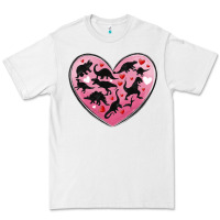 White dinosaur valentine heart Premium Tee - MaliasSmallBusiness