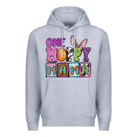 Heather Grey Easter Day One hoppy mama Premium Hoodie - OliviaCreatesArt