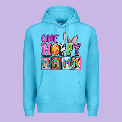 Easter Day One Hoppy Mama Premium Hoodie Designed By Oliviacreatesart