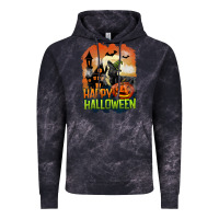 Cloud Black Happy Halloween With Black Cat Vintage Hoodie - LillyAllenDesigns