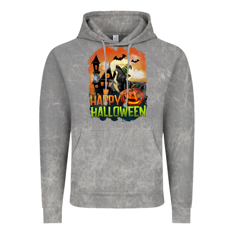 Happy Halloween With Black Cat Vintage Hoodie by LillyAllenDesigns | Teevron