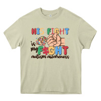 Mossy his fight is my fight autism awareness Heavy Core Tee - MaliasSmallBusiness