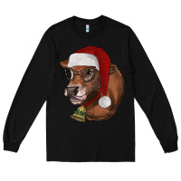 Black christmas glasses heifer Long Sleeve Tee - RanaPortraitStore