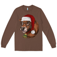 Chestnut christmas glasses heifer Long Sleeve Tee - RanaPortraitStore