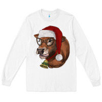 White christmas glasses heifer Long Sleeve Tee - RanaPortraitStore