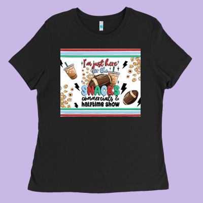 I'm Just Here For The Snacks Ladies Tee Designed By Maliassmallbusiness