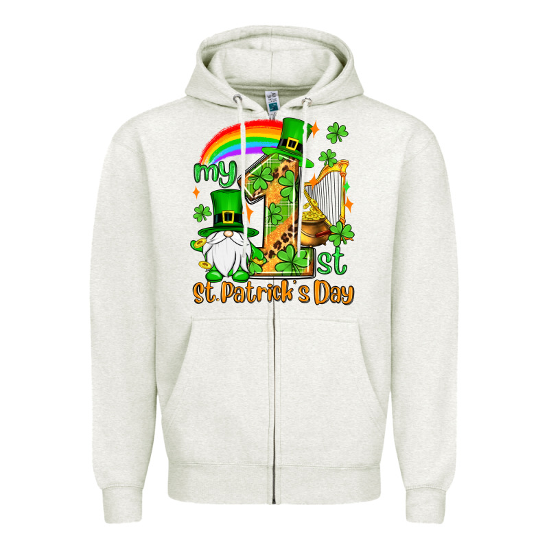 St. Patrick's My 1st St. Patrick's Day Zipper Hoodie by OliviaCreatesArt | Teevron
