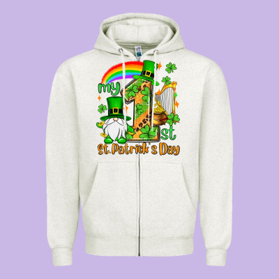 St. Patrick's My 1st St. Patrick's Day Zipper Hoodie Designed By Oliviacreatesart