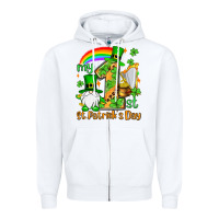 White St. Patrick's My 1st St. Patrick's Day Zipper Hoodie - OliviaCreatesArt