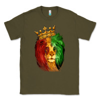Army Green Juneteenth Lion King Classic Tee - LillyAllenDesigns