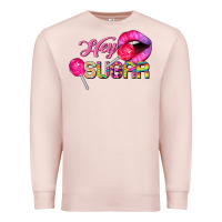 Pale Pink hey sugar valentine's day Premium Sweatshirt - FaDigitalArtStudio