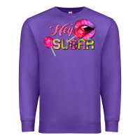 Purple hey sugar valentine's day Premium Sweatshirt - FaDigitalArtStudio