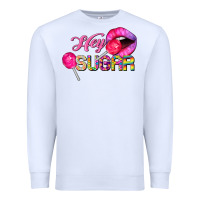 White hey sugar valentine's day Premium Sweatshirt - FaDigitalArtStudio