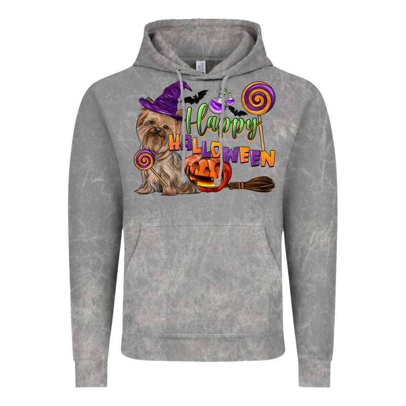 Happy Halloween With Yorkshire Terrier Dog Vintage Hoodie by LillyAllenDesigns | Teevron