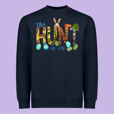 The Hunt Is On With Eggs Easter Day Heavyweight Sweatshirt Designed By Howdyjamesfarm
