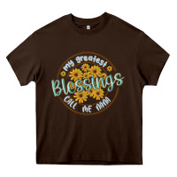 Chocolate Brown my greatest blessing call me nana Heavy Core Tee - MaliasSmallBusiness