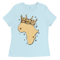 Baby Blue africa with crown Ladies Tee - MaliasSmallBusiness