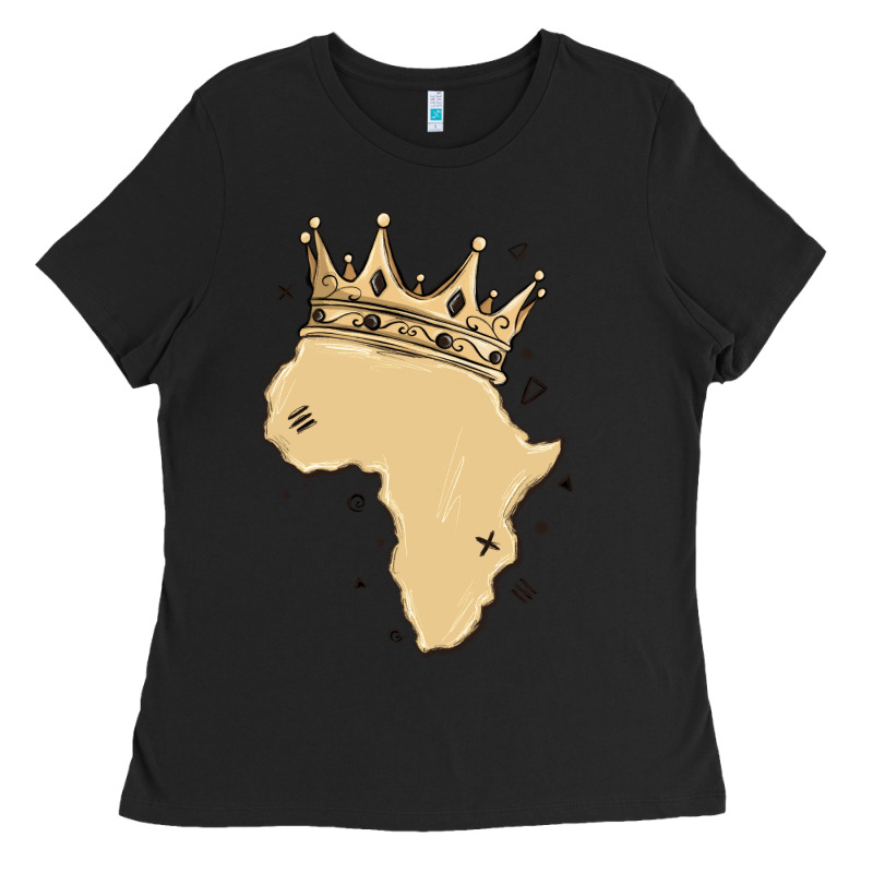 Africa With Crown Ladies Tee by MaliasSmallBusiness | Teevron