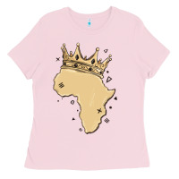 Bubblegum Pink africa with crown Ladies Tee - MaliasSmallBusiness