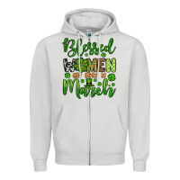 Dove Grey St. Patrick's Blessed women are born in March Zipper Hoodie - OliviaCreatesArt