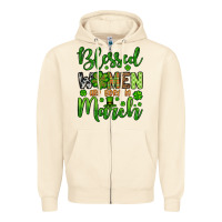 Sandshell St. Patrick's Blessed women are born in March Zipper Hoodie - OliviaCreatesArt