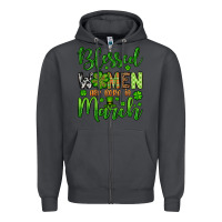 Smoke St. Patrick's Blessed women are born in March Zipper Hoodie - OliviaCreatesArt