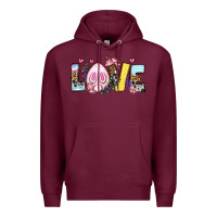 Burgundy Easter Day Love Easter Premium Hoodie - OliviaCreatesArt