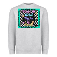 Heather Grey fueled by ıced coffee and anxiety Heavyweight Sweatshirt - TumblerDesignByShophia