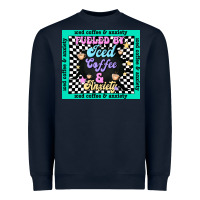 Navy fueled by ıced coffee and anxiety Heavyweight Sweatshirt - TumblerDesignByShophia