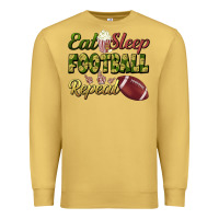 Antique Gold eat sleep football repeat Premium Sweatshirt - BundleAndBundleShop