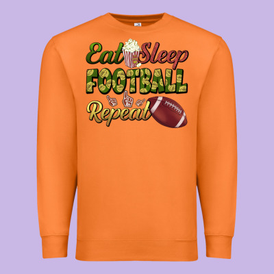 Eat Sleep Football Repeat Premium Sweatshirt Designed By Bundleandbundleshop