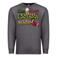 Charcoal Heather eat sleep football repeat Premium Sweatshirt - BundleAndBundleShop