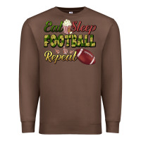 Chestnut eat sleep football repeat Premium Sweatshirt - BundleAndBundleShop