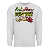 Dove Grey eat sleep football repeat Premium Sweatshirt - BundleAndBundleShop