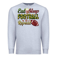 Heather Grey eat sleep football repeat Premium Sweatshirt - BundleAndBundleShop