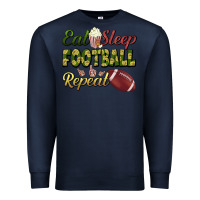 Navy eat sleep football repeat Premium Sweatshirt - BundleAndBundleShop